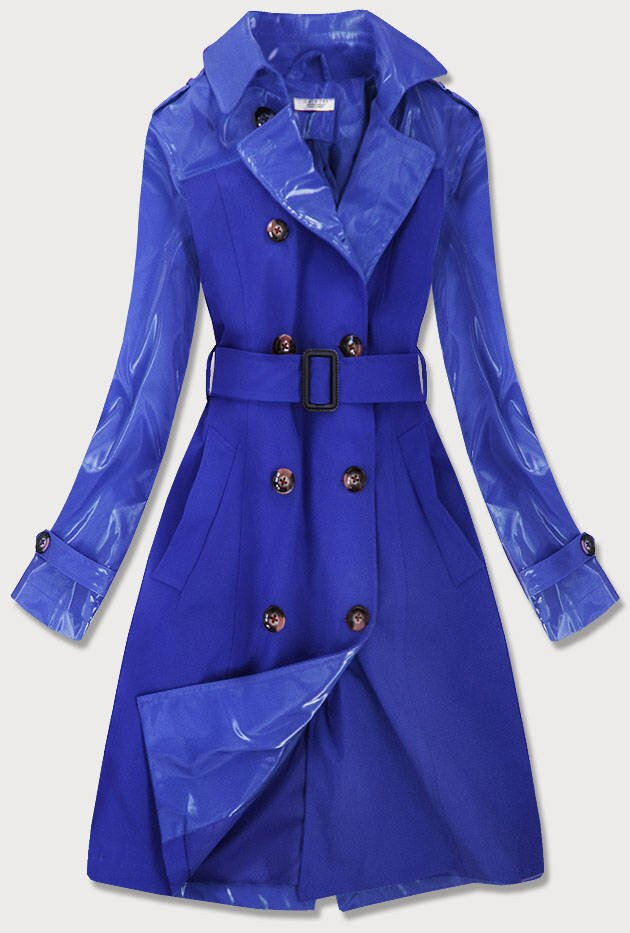 Světle modrý tenký kabát z různých spojených materiálů HX7 ZAC&ZOE, odcienie niebieskiego L (40) i392_16346-49