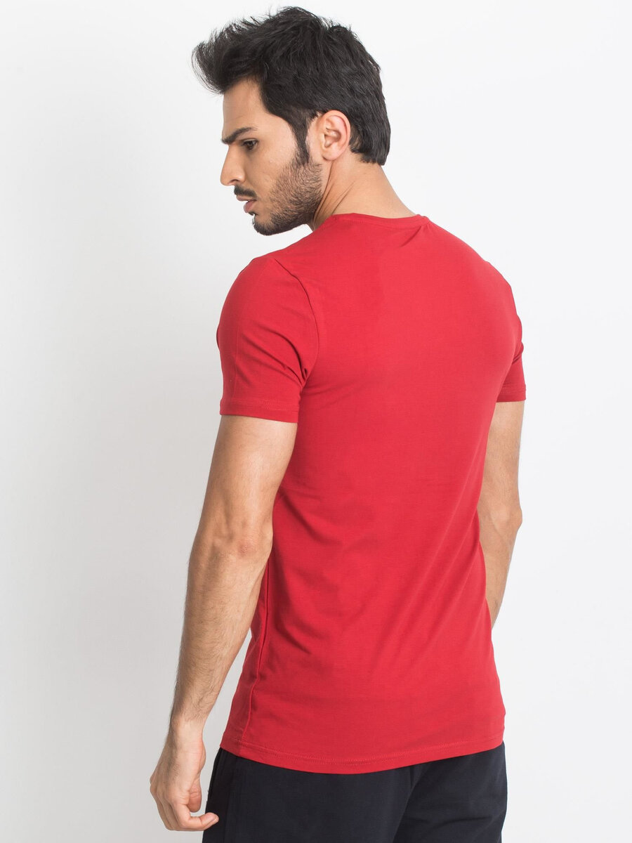 Pánské červené bavlněné tričko TOMMY LIFE FPrice, S i523_2016102269854