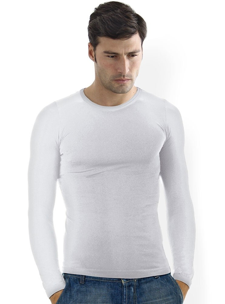 Intimidea Pánské triko bezešvé T-shirt girocollo manica lunga Barva:, Bílá, velikost S/M i501_200079_BIANCO_S_M