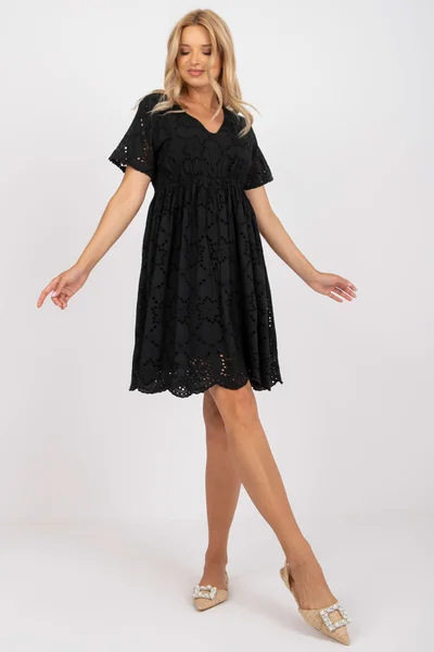 Černé bavlněné dámské šaty FPrice