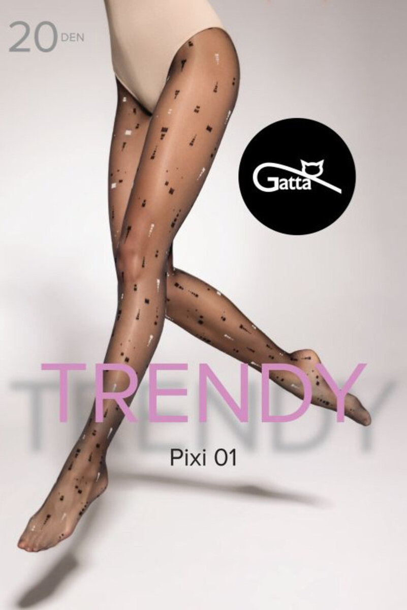 Vzorované dámské punčochové kalhoty Gatta PIXI - DEN, NERO.béžová 2-S i170_00036Y010285C