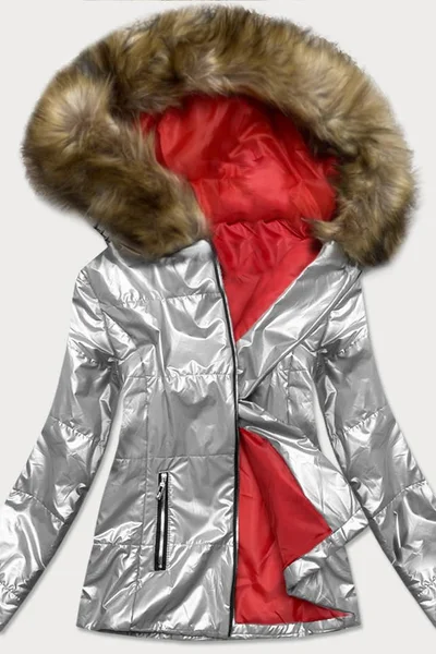 Zimní dámská metalická bunda s kapucí Fashionable