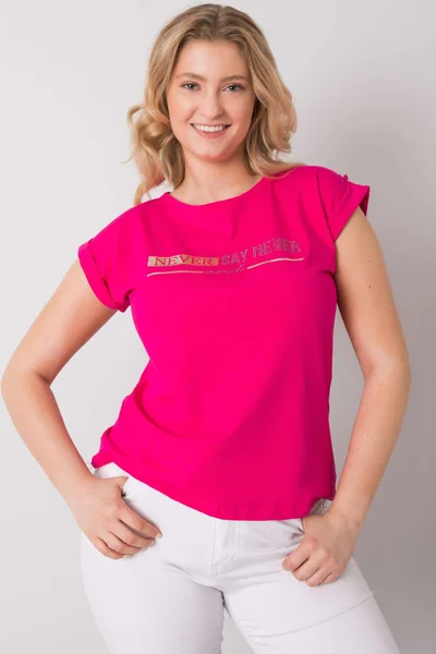 Růžové dámské tričko Plus Size FPrice