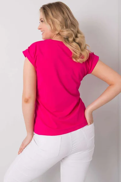 Růžové dámské tričko Plus Size FPrice