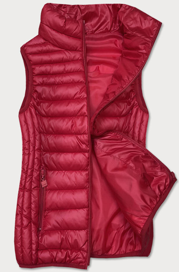 Červená dámská vesta se stojáčkem XPZO6 SWEST, odcienie czerwieni S (36) i392_18896-46