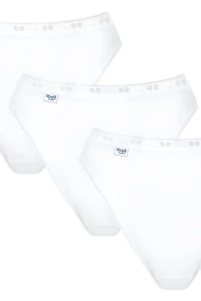 Trojice bílých dámských kalhotek Basic+ Tai