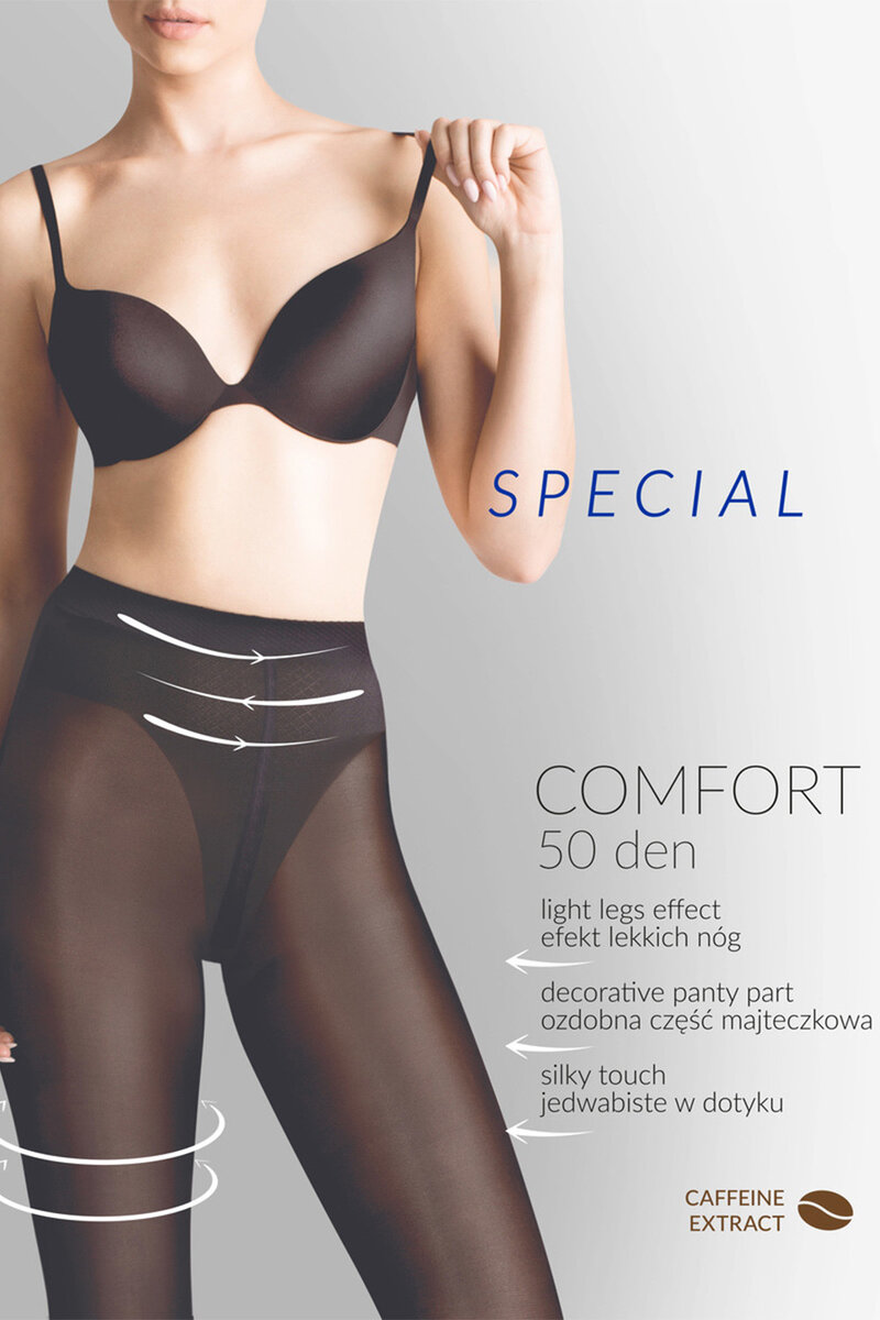 Gabriella Comfort: Neprůhledné Punčochové Kalhoty 50 DEN, 5-XL i510_32430542279