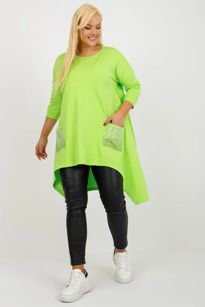 Limetková plus size asymetrická halenka Fashionhunters