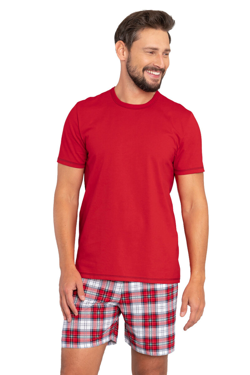 Červené kostkované pyžamo Moss, s i240_173097_2:S