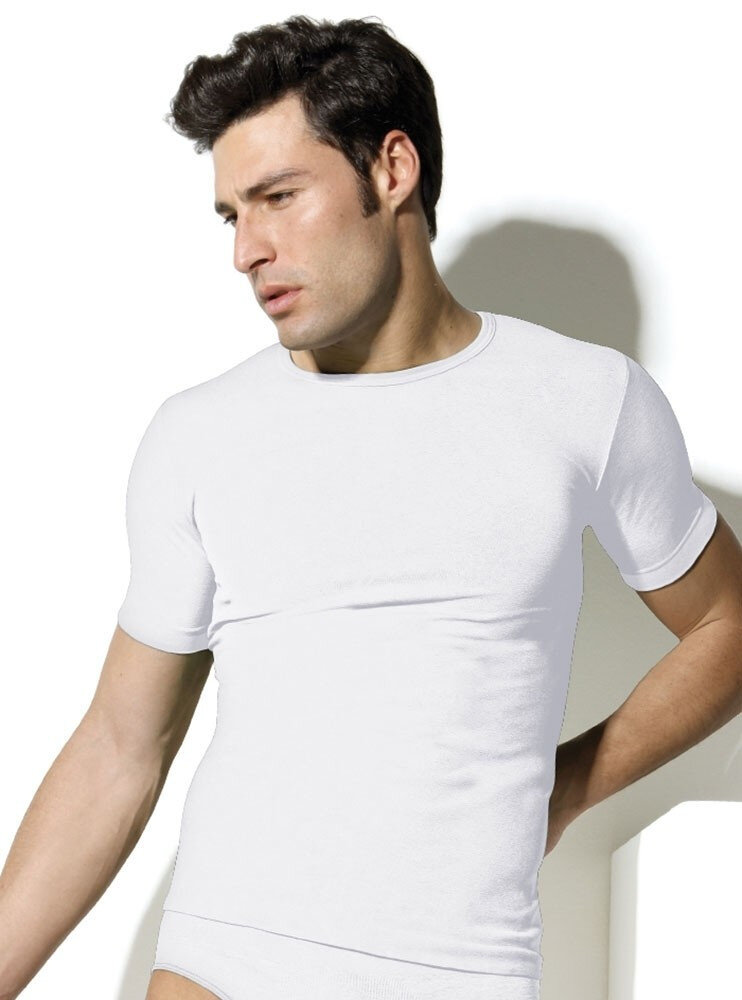 Pánské triko bezešvé T-shirt girocollo mezza manica Intimidea Barva:, Bílá, velikost S/M i501_200042_BIANCO_S_M