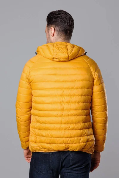 Kurkumová zateplená bunda pro muže s kapucí od J.STYLE