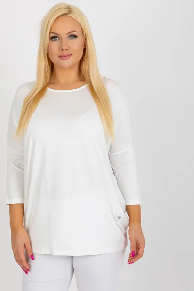 Dámská plus size halenka Ecru Fashionhunters