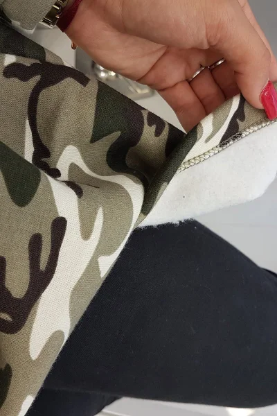 Dámská mikina s kapucí a dlouhými zády Moro Khaki K-Fashion