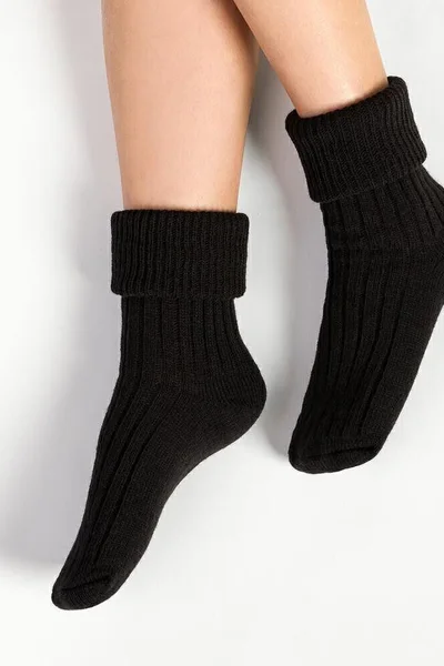 Černé vlněné spací ponožky Steven