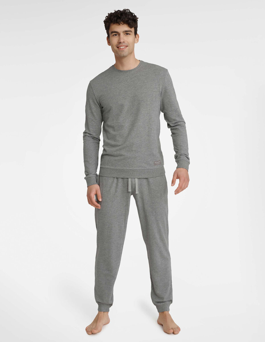 Komfortní šedé pyžamo pro ženy s dlouhými rukávy - Henderson, XXL i556_61730_422_89