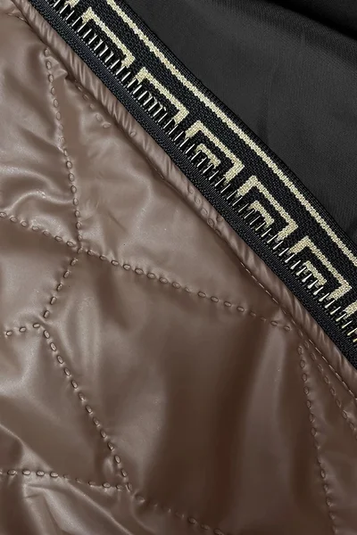 Dámská bunda v barvě cappuccino s ozdobným prošíváním S'West