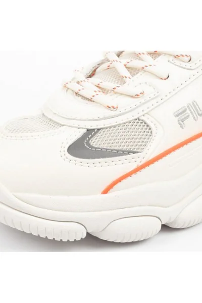 Fila Dámské Sportovní Boty Strada Lucid Bílé s Oranžovými Doplňky