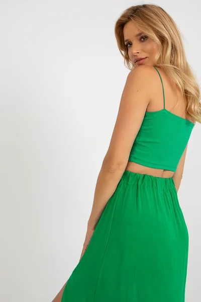 Květinová asymetrická sukně RUE PARIS - Zelená