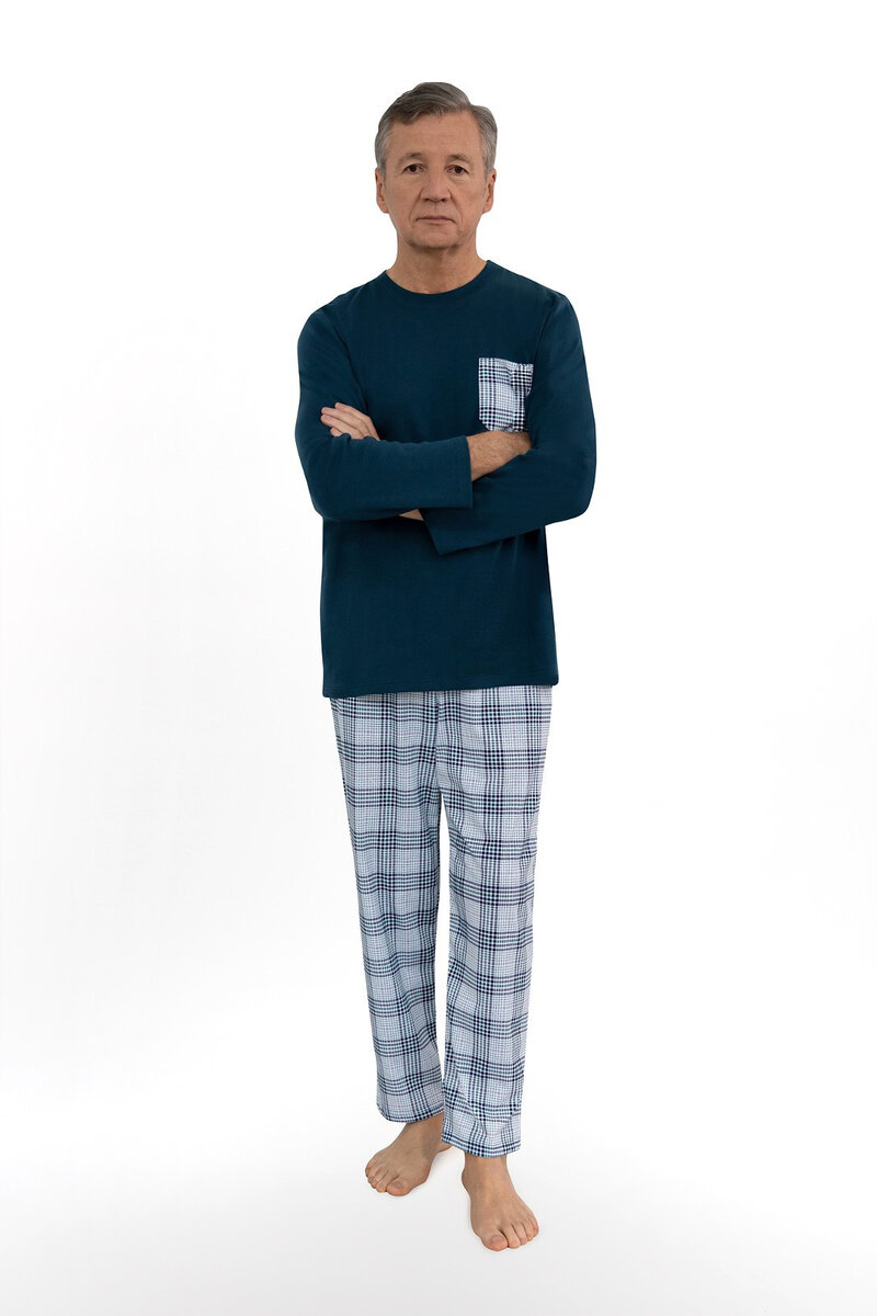 Pánské pyžamo MARTEL modré se vzorem, námořní XL i384_51582110