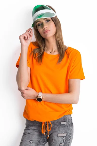 Dámské oranžové bavlněné tričko FPrice