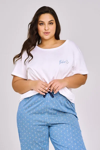 Krátké pyžamo pro ženy LEONA 2XL-3XL Taro