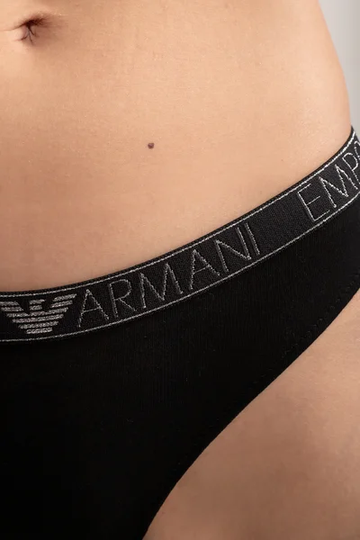 Černé dámské kalhotky 2PACK - Emporio Armani Sustainable