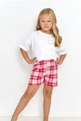 Dívčí pyžamo Taro Sophie s krátkým tričkem a vzorovanými šortkami