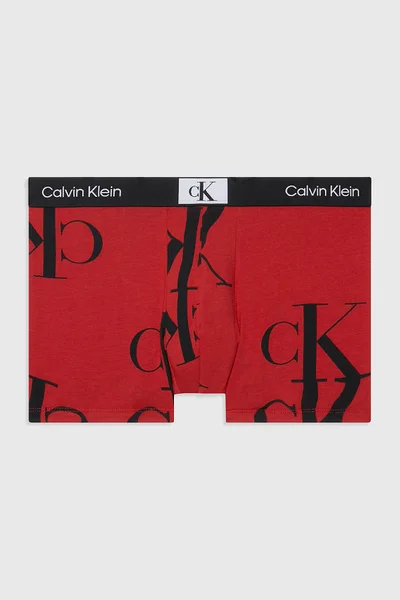 Klasické Calvin Klein boxerky GNP červené s potiskem pro muže