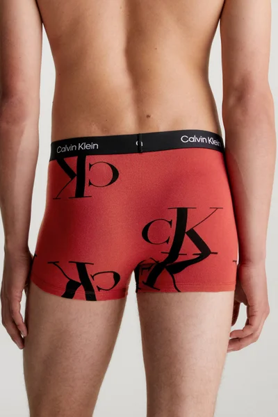 Klasické Calvin Klein boxerky GNP červené s potiskem pro muže