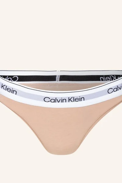 Beige Calvin Klein dámské tanga