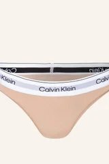 Beige Calvin Klein dámské tanga