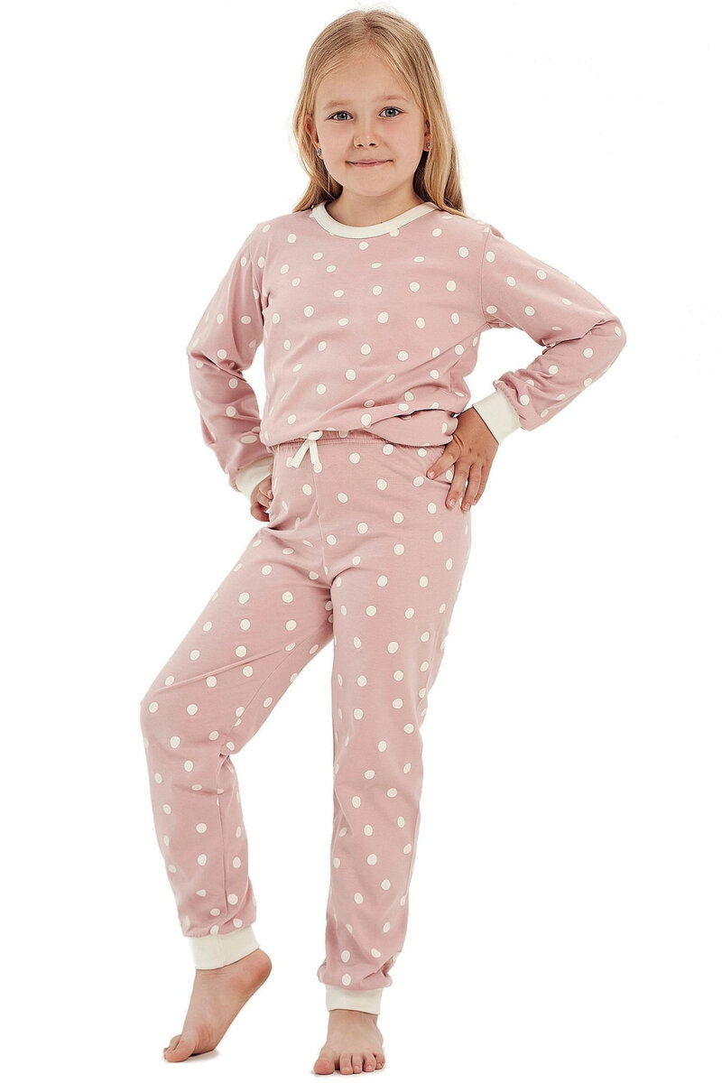 Růžové dívčí pyžamo Chloe TARO - puntíky, Růžová 134 i41_9999932744_2:růžová_3:134_