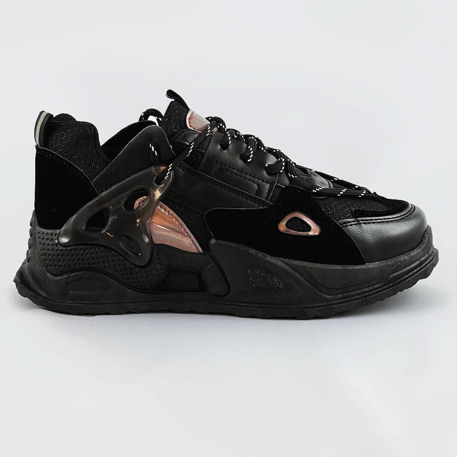 Dámské černé šněrovací boty se zvýšenou podrážkou 367 CM Paris, odcienie czerni XL (42) i392_20041-D