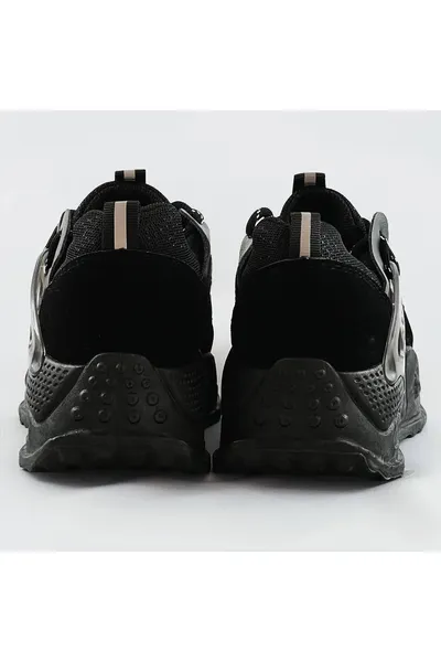 Dámské černé šněrovací boty se zvýšenou podrážkou 367 C'M Paris