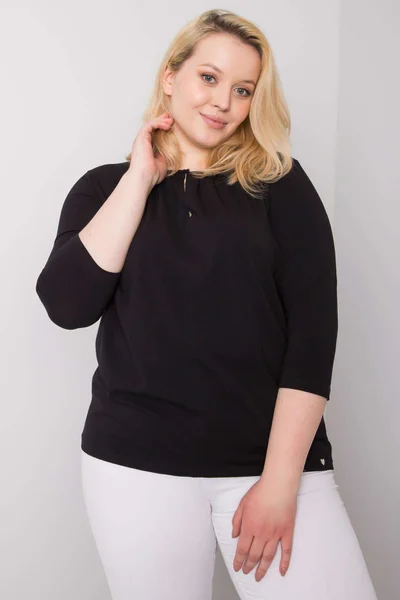 Dámská černá plus size halenka FPrice