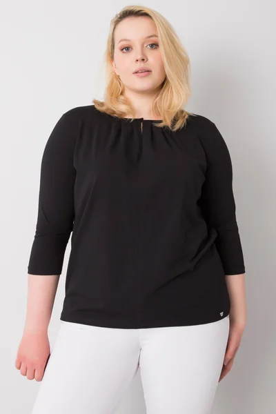 Dámská černá plus size halenka FPrice