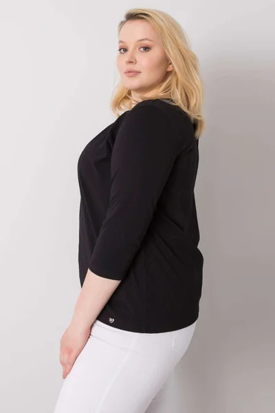 Dámská černá plus size halenka FPrice