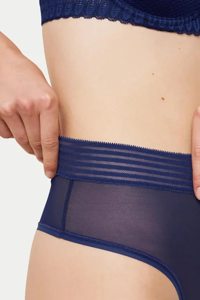 Dámská modrá tanga Triumph Sheer Highwaist