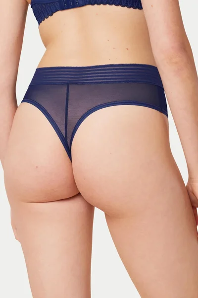 Dámská modrá tanga Triumph Sheer Highwaist