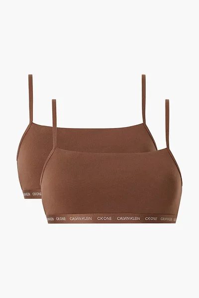 Podprsenka dámská bralettka 2 pack 73O - W5K - Hnědá - Calvin Klein