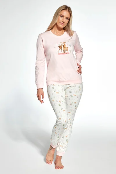 Růžové pohodlné pyžamo Cornette Fall pro ženy