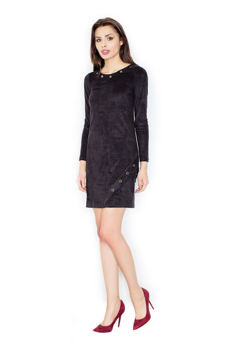 Černé dámské šaty s elastanem - elegantní kousek z kolekce Figl, XL i10_P61599_2:93_