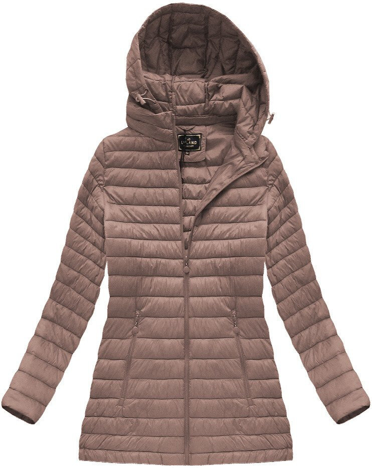 Růžová prošívaná bunda s kapucí pro jaro a podzim od Good Looking, 60 i10_P61609_2:94_