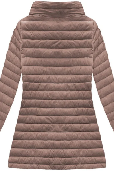 Růžová prošívaná bunda s kapucí pro jaro a podzim od Good Looking