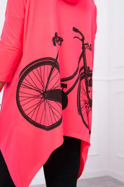 Dámská neonová cyklo mikina s kapucí K-Fashion