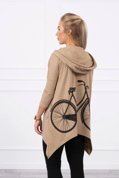 Dámská mikina s cyklo potiskem camel K-Fashion