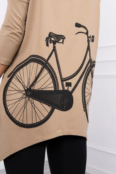 Dámská mikina s cyklo potiskem camel K-Fashion