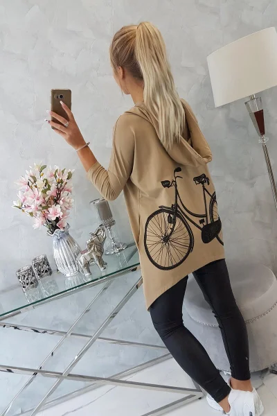 Dámská mikina s cyklo potiskem camel K-Fashion