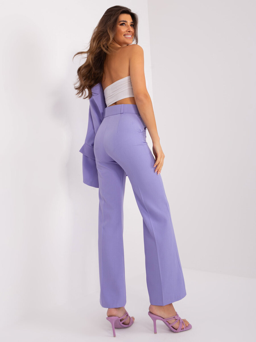 Violetové dámské kalhoty FPrice DHJ SP - Elegantní střih, L i523_2016103504411