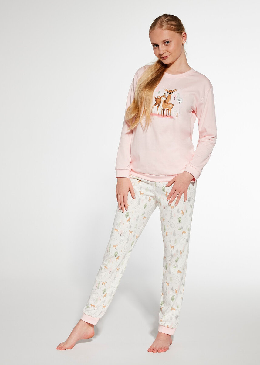 Růžové dívčí pyžamo s potiskem a vzorem, Růžová 122-128 i384_72693792